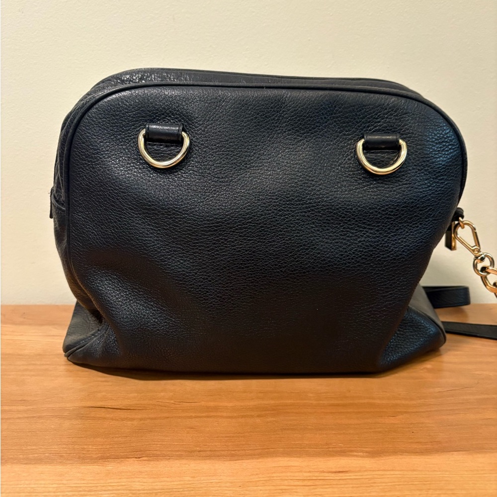 Michael Kors Pebbled Leather Black Satchel Crossbody - Picture 2 of 6
